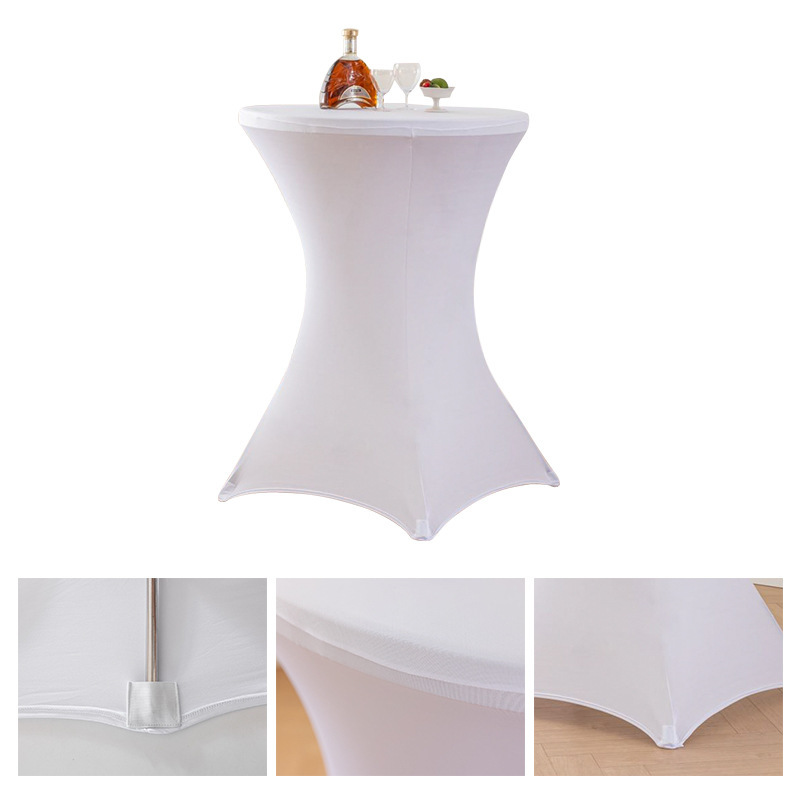 Amazon sólido barra mesa de comedor cubierta de mesa de banquete cóctel cubierta de mesa redonda tela de mesa elástica tabla de pies altos