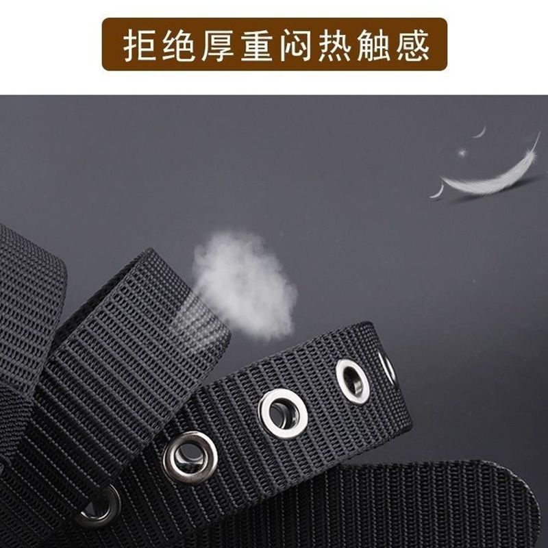 Cinturón de lona con hebilla de pin para hombre, venta al por mayor de fábrica, en stock, cinturón deportivo informal transpirable de lona, venta al por mayor de correas