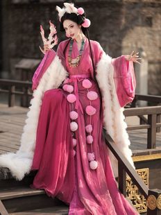 Yuntai Mountain da ji with Warring States Period Robe Restoration Hanfu Women's Antique Style Fun Big Sleeve Straight-frung Ancient Suit Trailing Large Volume