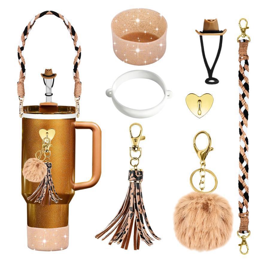 Conjunto de Decoração Stanley Cup 26 Letras em Inglês Acessórios Stanley Cup Adequados para Copo Stanley de Água 30 oz
