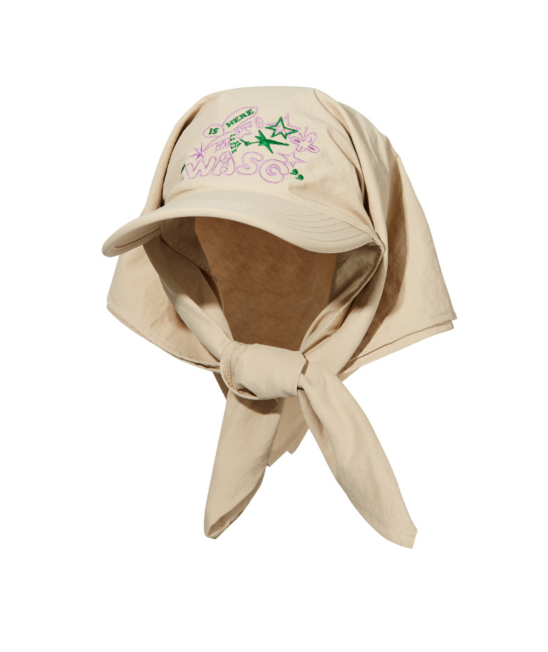 Summer Power Protection, Sunscreen, Sunshade Hat, Unique Design, Colored Tie Headband, Embroidered Street Skateboarding,_voghion.com