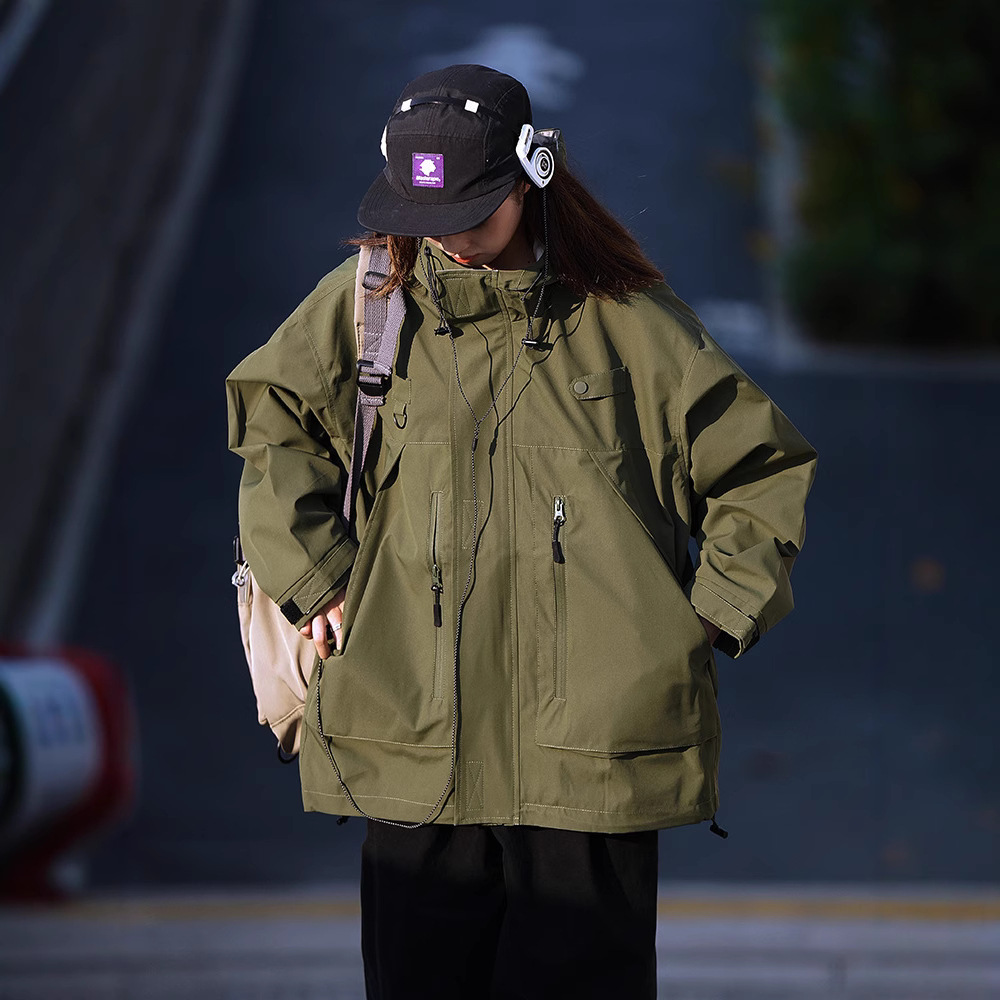 Suministro directo de fábrica japonés chaqueta con capucha hombres primavera y otoño nueva moda marca herramientas chaqueta suelta moda niños