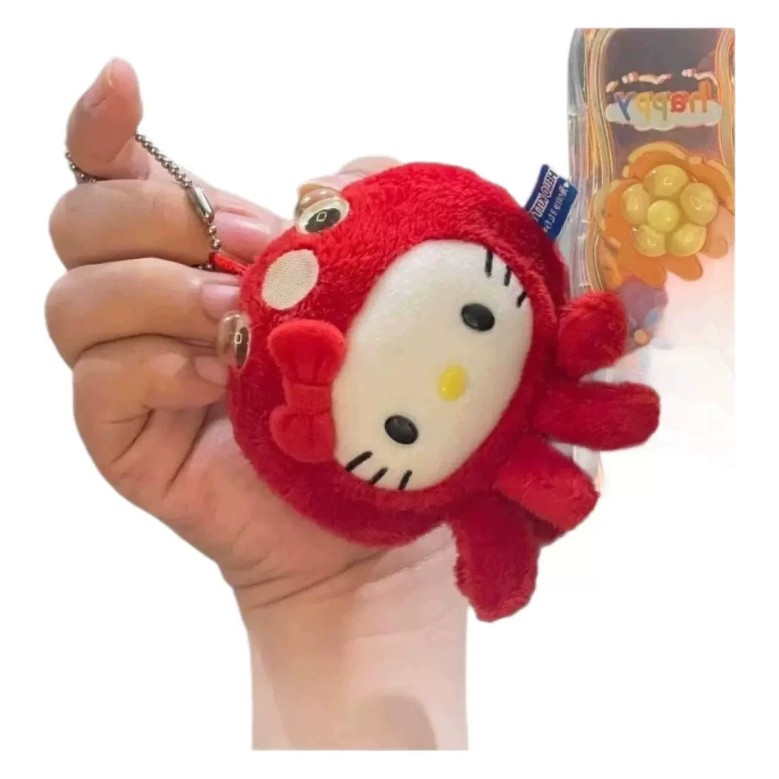 Плюшевый брелок Hello Kitty «Осьминожка», 6×3×8 см, шариковая цепочка для сумок