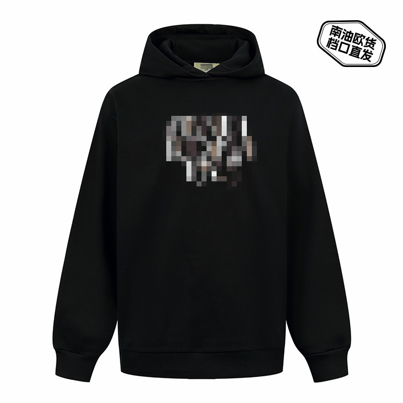 25 Nanyou Fd Geometry Hooded Sweatshirt for Men and Women Plain Cotton Letter Print Jacket Casual Street Travel Autumn Style