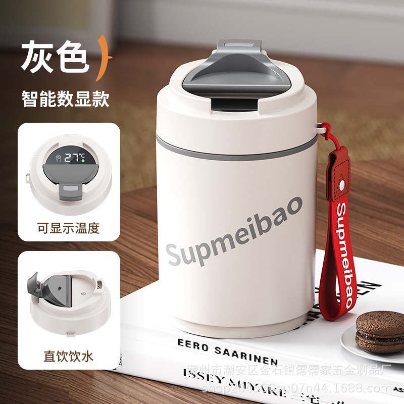 Taza de plástico con revestimiento 304 Taza de café con pantalla de temperatura inteligente de alto valor para oficina Taza de agua portátil para automóvil Taza de mano