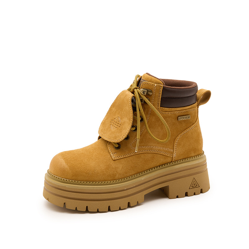 British Style Martin Boots Women Height Increasing Ankle Boots_voghion.com