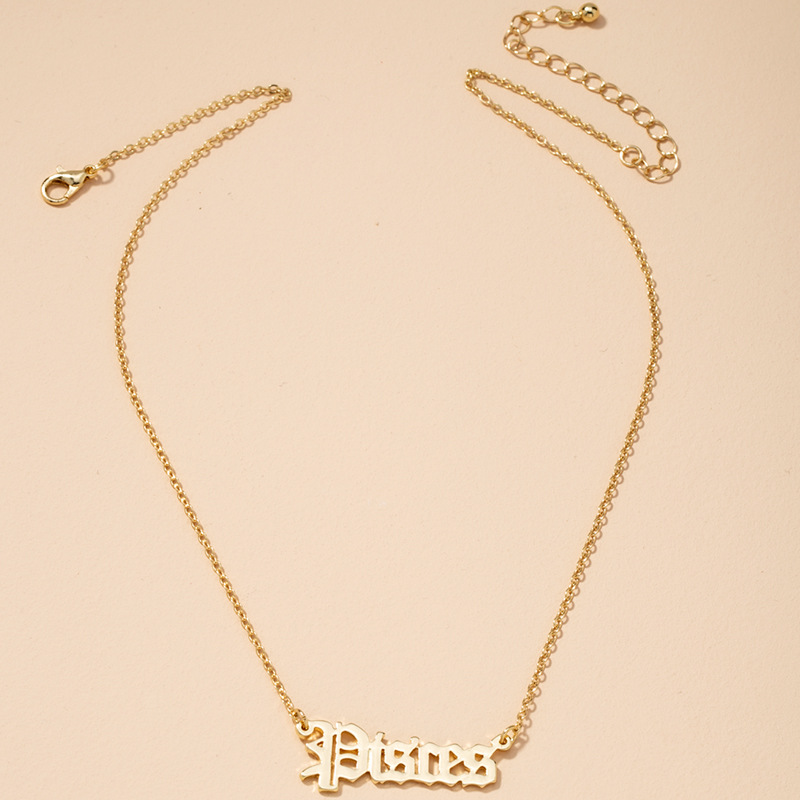 Simple Collar Con Colgante De Letra De Doce Constelaciones display picture 6