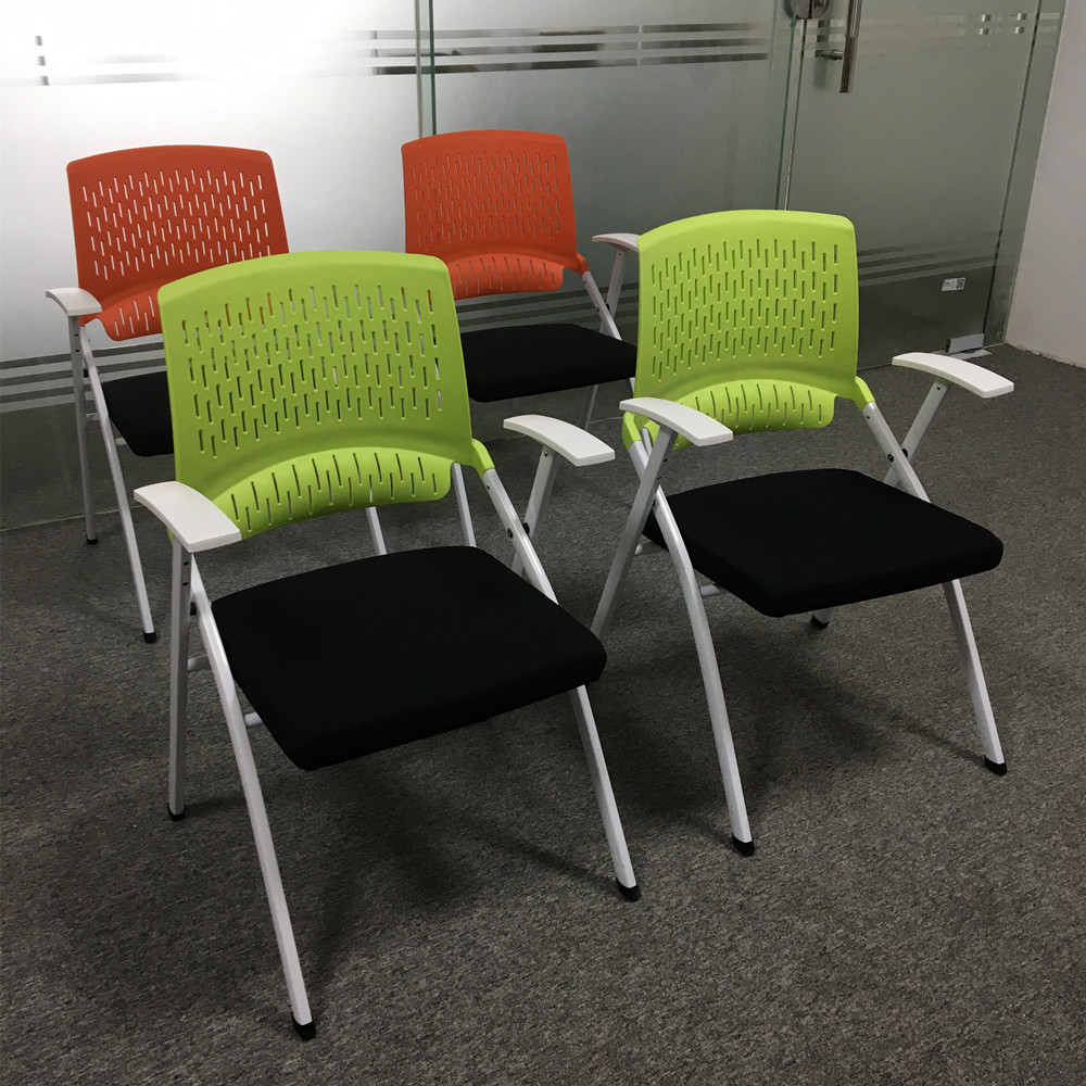 会议室培训椅带写字板可折叠会议椅办公靠背椅可移动职员办公椅
