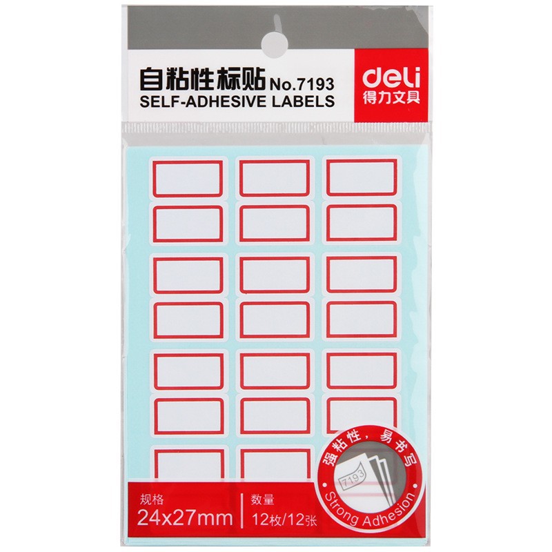 Deli 7182/7187/7184/7189/7193/7186/7180 etiqueta adhesiva precio nombre etiqueta de papel
