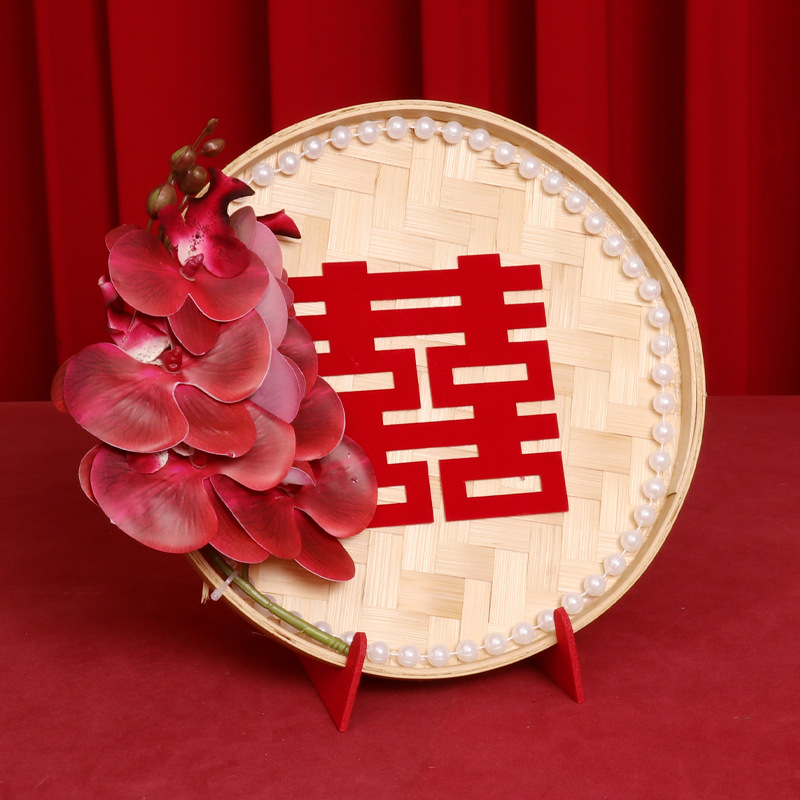 Dustpan ornament set-(burgundy flower-zhengxi) 1 set 300g
