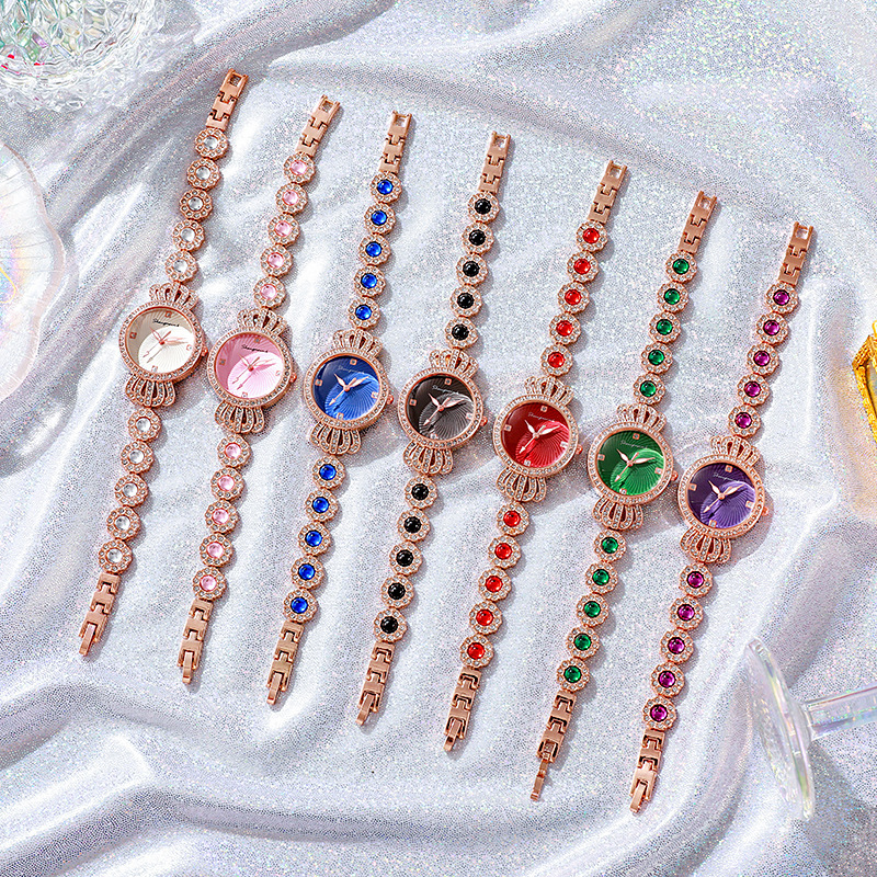 Douyin Live Calcedonia Reloj de pulsera Corona Joyería Moda Reloj para mujer Reloj para mujer Reloj de cuarzo