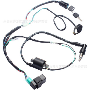 Off-road motorcycle accessories 110/125/140cc foot start full car line wiring harness ignition system CDI key