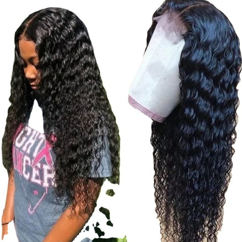 Perucas europeas y americanas, cabello rizado africano transfronterizo nuevo estilo de moda negro medio largo cabello rizado cubierta de fibra química