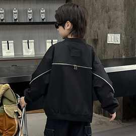 男童春装夹克衫韩版洋气外套2025新款童装中大童春秋款休闲棒球服