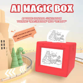 跨境2.8寸AI智能语音对话儿童打印机Stickerbox贴纸打印机AI盒子
