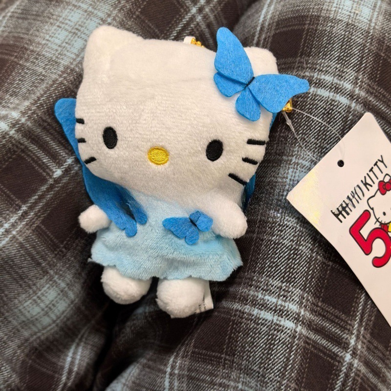 黑色草帽kitty帽宝宝挂件爱心扣公仔玩偶可爱赫本风挂饰钥匙扣|undefined