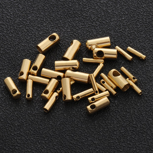 Vacuum Color Retain Stainless Steel Leather Rope Buckle End Buckle 18k Gold DIY Jewelry Round Head Snake Head Bucket Link Buckle