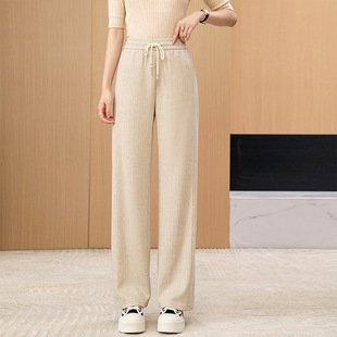 2025 New High Waist Slimming Straight Pants for Mother Spring and Autumn Loose Casual plus size All-match Middle-aged and Elderly Women's Pants