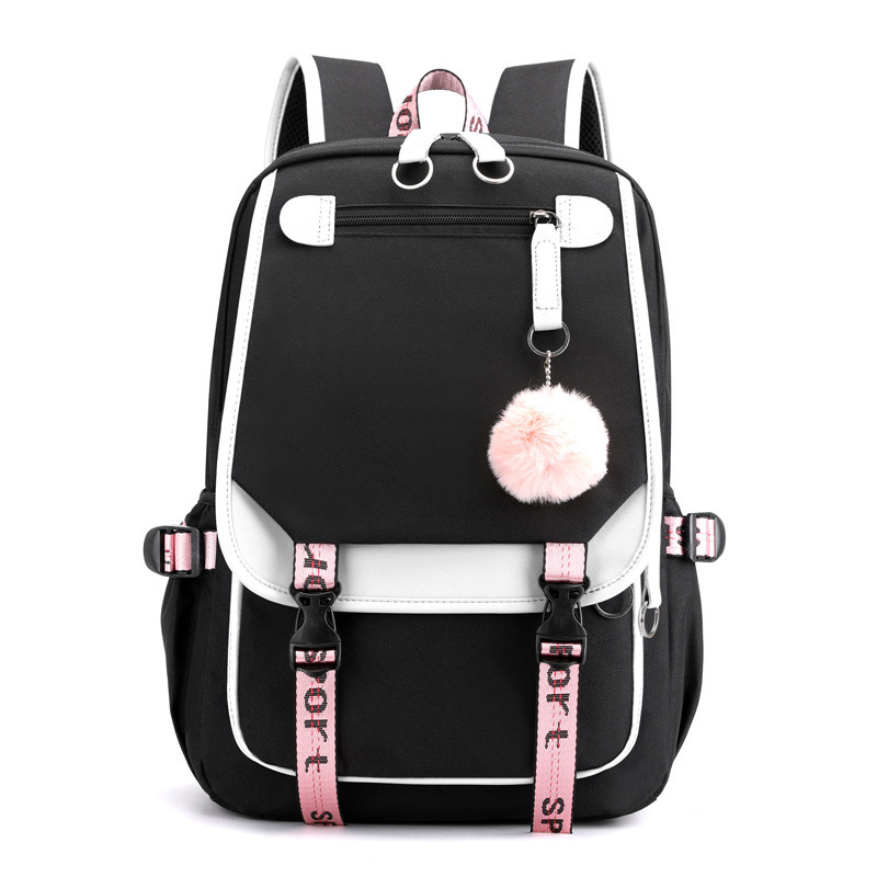 Cross-Border Casual Korean Style School Bag Outdoor Large Capacity Junior High School Student Solid Color Simple Multi-Layer Computer Bag Backpack Cross-Border Casual Korean Style School Bag Outdoor Large Capacity Junior High School Student Solid Color Simple Multi-Layer Computer Bag Backpack