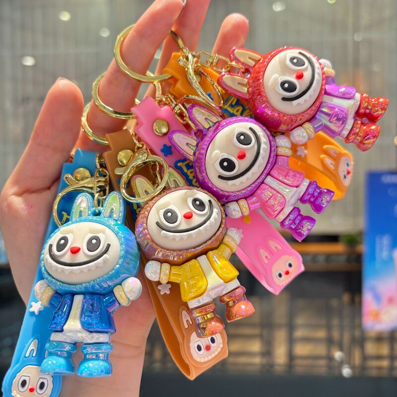 国境を越えた新しい漫画ギターを弾くラブブ羊キーホルダーペンダント学生かわいいスクールバッグキーホルダー卸売|undefined