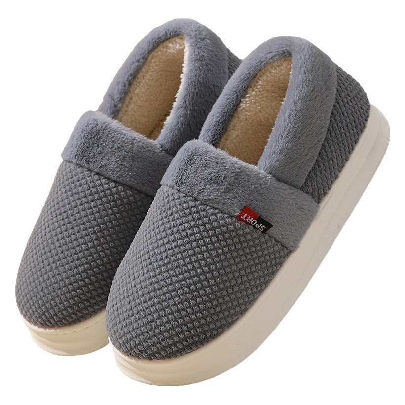 Zapatillas de algodón transfronterizas para hombre con cubierta de talón, nuevo estilo de suela gruesa y cálida para invierno, adecuadas para uso al aire libre, nuevas zapatillas de algodón versátiles con forro polar para mujer, disponibles para etiquetado y envío directo.