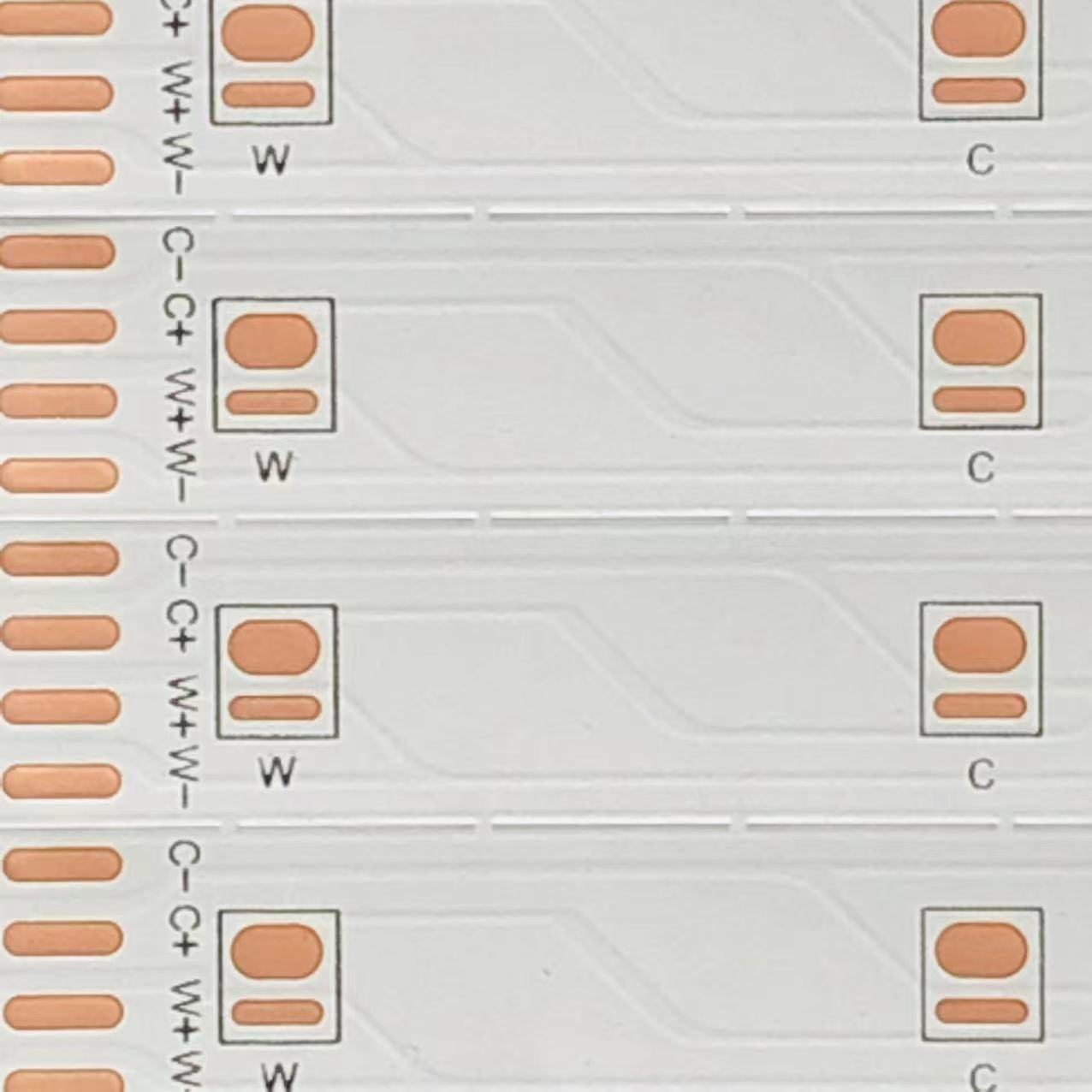 FPC柔性线路板单色2835 双色四线 24D/PCS 正白膜背黄板黑色字符O