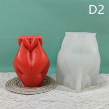 潮玩风肌肉线条造型硅胶模具手工DIY香薰蜡烛石膏艺术摆件模具D2