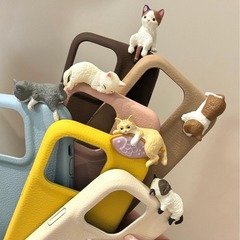 たくさんの猫やリンゴ14promax携帯ケースiPhone15Pro新13女性12ソフト11リンゴ16