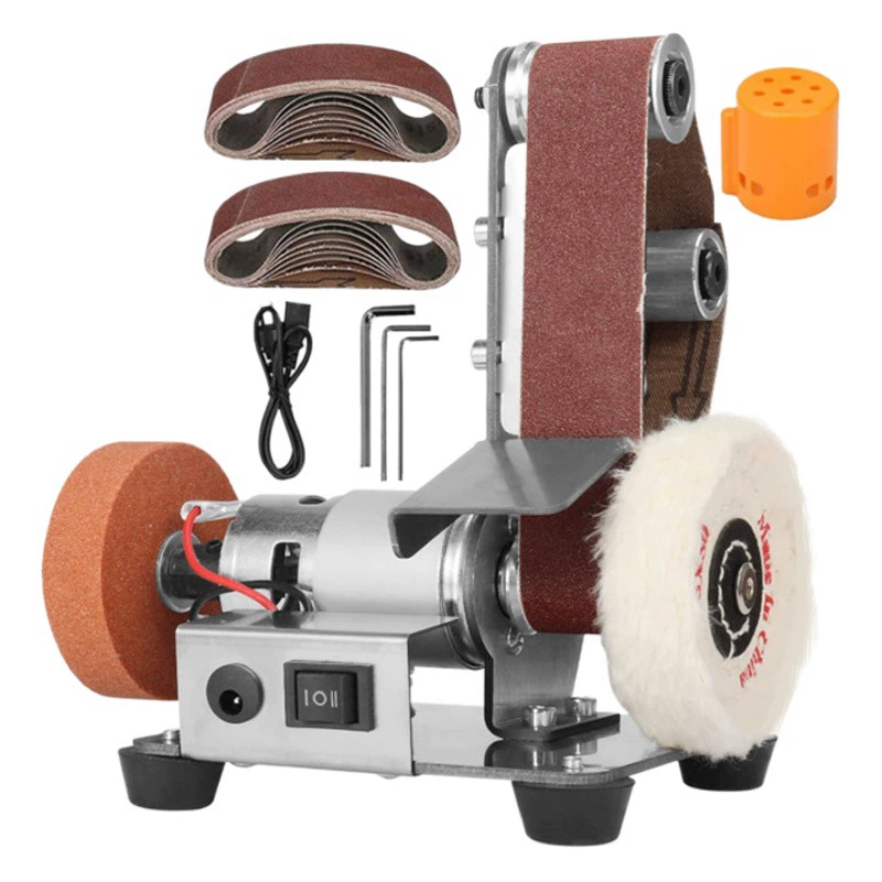 Миниатюрный многофункциональный маленький мини электрический ленточный шлифовальный станок полировальный станок деревообрабатывающий шлифовальный нож