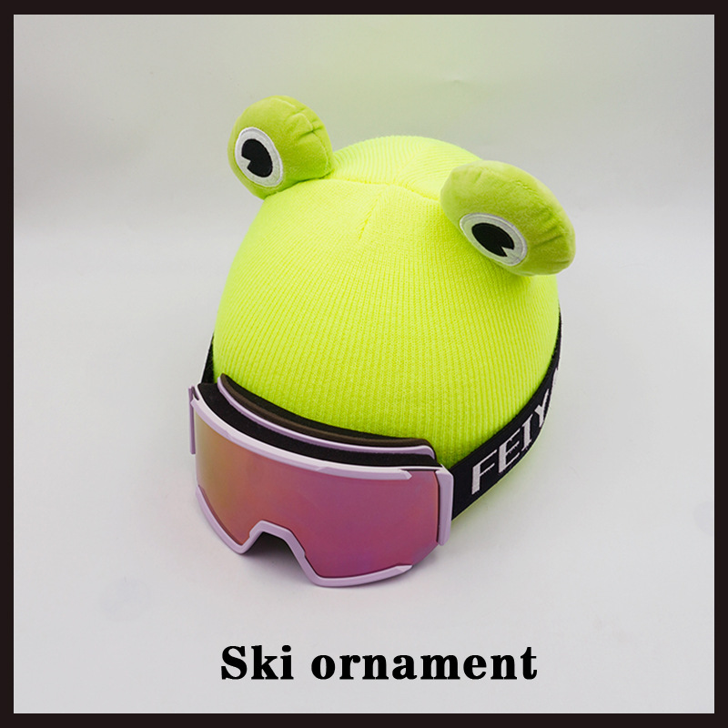 Universal Helmet Decoration Big Eye Frog Doll Ski Helmet Cover