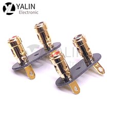 镀真金铜螺杆双位按压式小号端子台双排链接镀金接线柱红黑接线柱