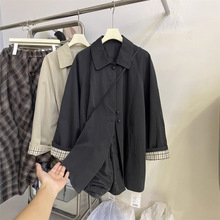 韩国东大门廓形中长款风衣外套女2025秋季新款带包包大牌气质大衣