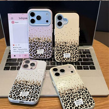金箔豹纹适用苹果17ProMax手机壳iPhone16Pro潮流15Plus欧美风14