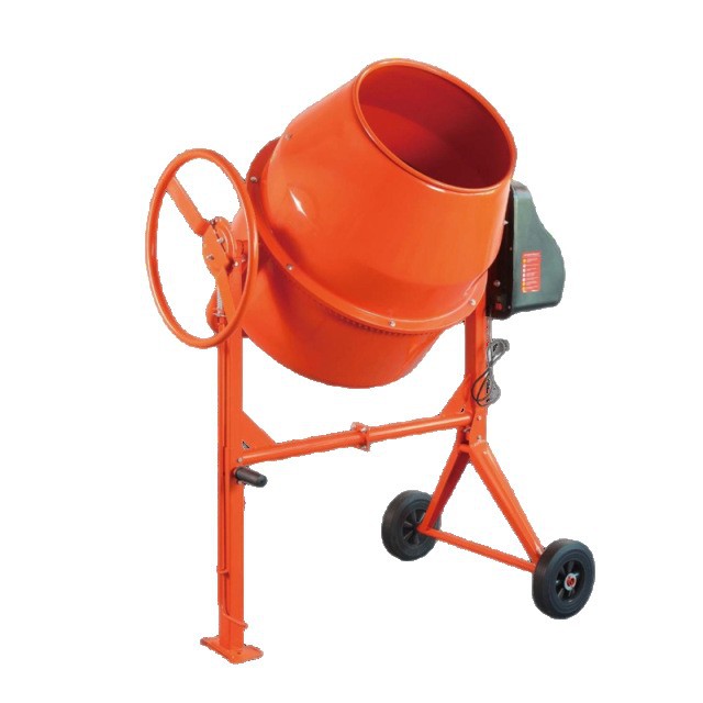 Horizontal concrete mixer with drum, industrial