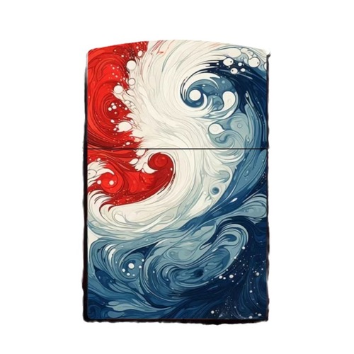 Ink-Wash Tai Chi Feng Shui Lighter, Kerosene-Resistant Windproof Metal Lighter, Creative Vintage Kerosene Lighter with Imaginative Design