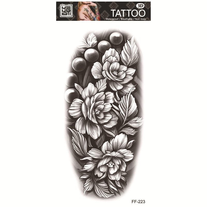 Yuanhua fábrica de pegatinas de tatuaje a prueba de agua en stock al por mayor cabeza de Lobo tótem texto árabe tatuaje pegatinas suministro transfronterizo