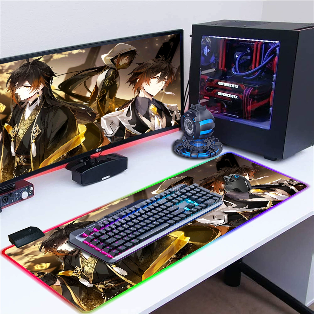 Оригинальная очень большая грязная игровая мышьpad E-sports клавиатурная подушка со светодиодной подсветкой двухмерная анимационная настольная подушка