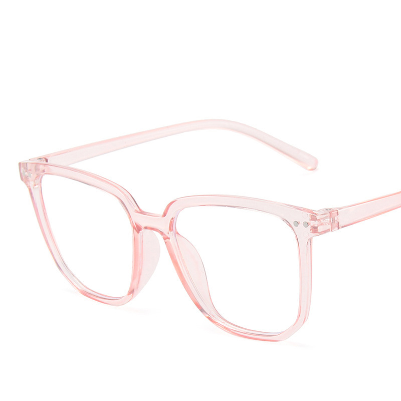Nuevas gafas lisas cara-mirando gafas pequeñas marco beige uñas gafas transparentes marco de las mujeres gafas de miopía lisas anti-luz azul