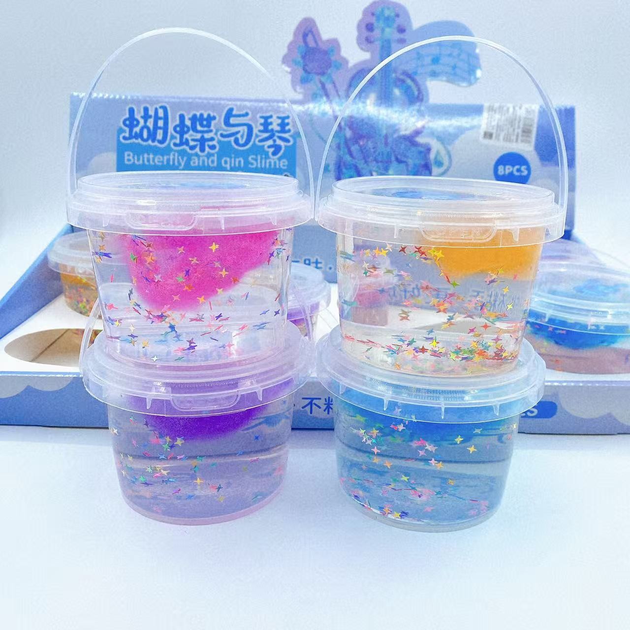 Nuevo barril M + cepillo espumante pegamento de cristal barro de alto valor facial slime niños descomprimir juguetes DIY lotes manuales
