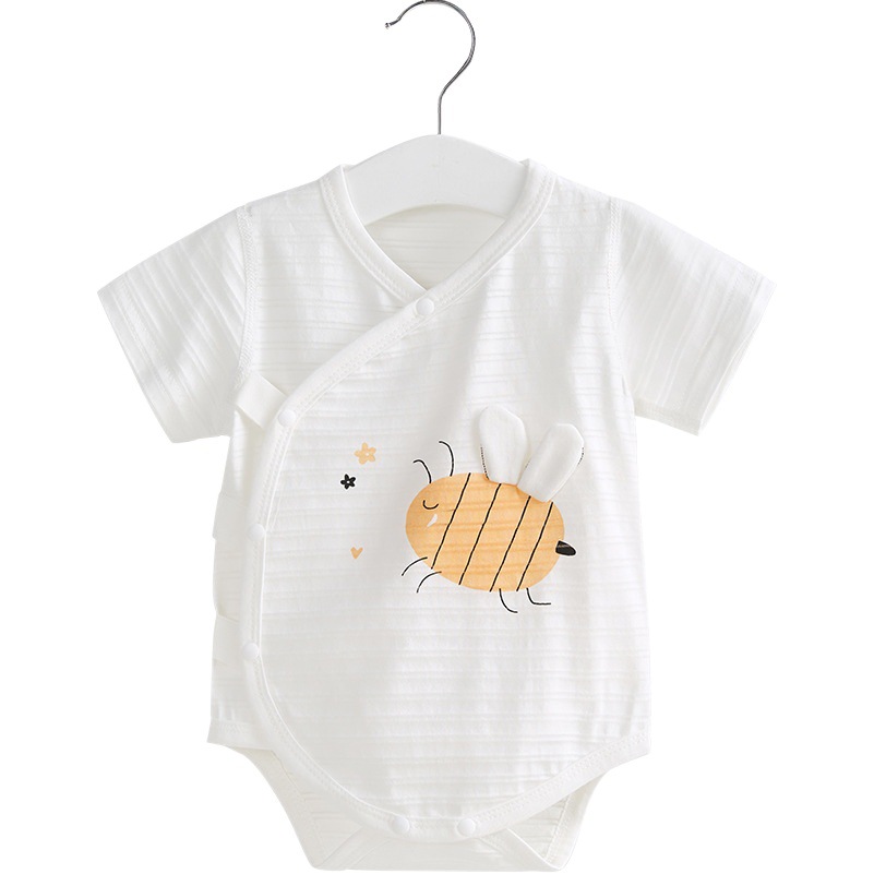 Bebé mono verano triángulo Delgado mameluco de manga corta ropa de recién nacido puro algodón hombres y mujeres vaina Bebé Ropa de verano