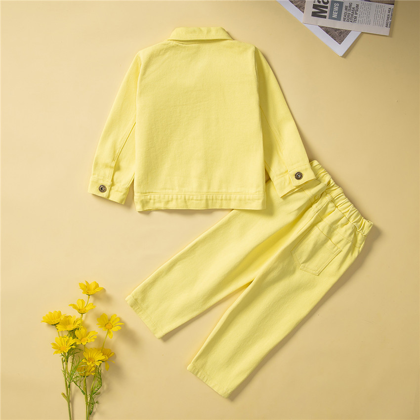 Fashion Solid Color Polyester Girls Clothing Sets display picture 6