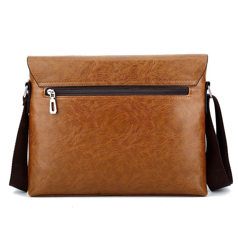 Men's official document bag business shoulder mesengers horizontal bag 4