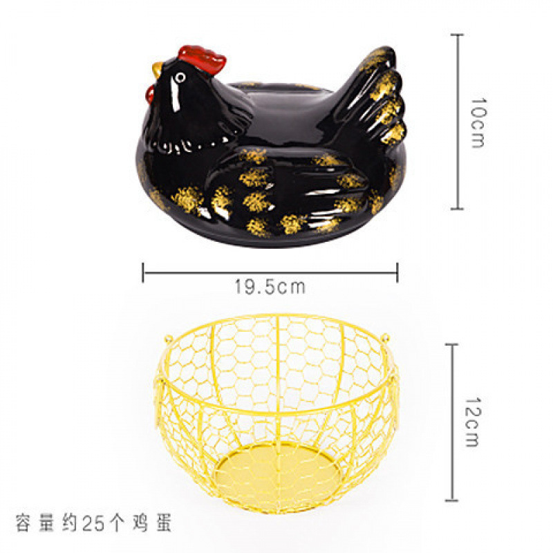 セラミックエッグバスケット、フルーツバスケット、雑貨、ブルーセラミックキッチンラック、クリエイティブストレージ、アイアンバスケット、アイアンストレージバスケット|undefined