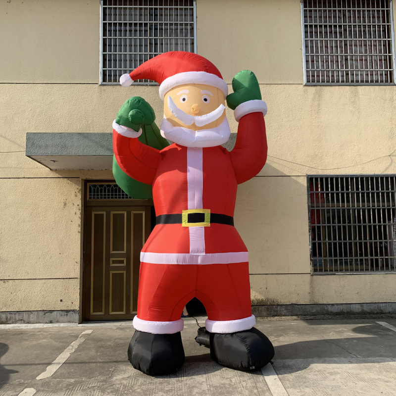 Explosiones de venta super llamativa decoración inflable gigante de alto valor facial resistente al usuario exterior interior universal modelo de aire de Santa Claus