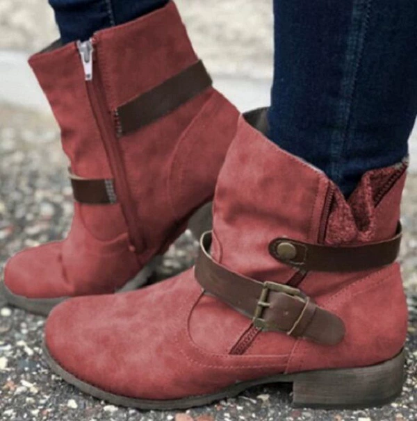 Осень и зима 2021 новая европейская и американская внешняя торговля женская обувь 40-43 больших размеров короткие сапоги с ленточной пряжкой женские сапоги