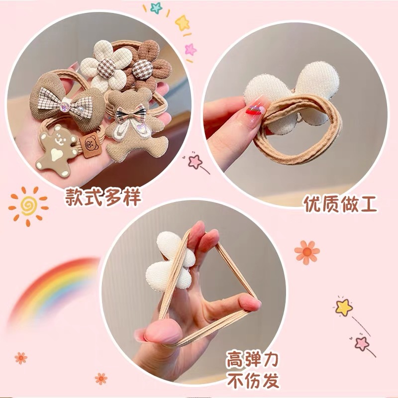 Coleteros para Niñas Color Café con Leche para Primavera y Verano, para Atar Coletas Altas, Accesorios para el Cabello que No Dañan el Cabello, Venta al por Mayor para Niñas