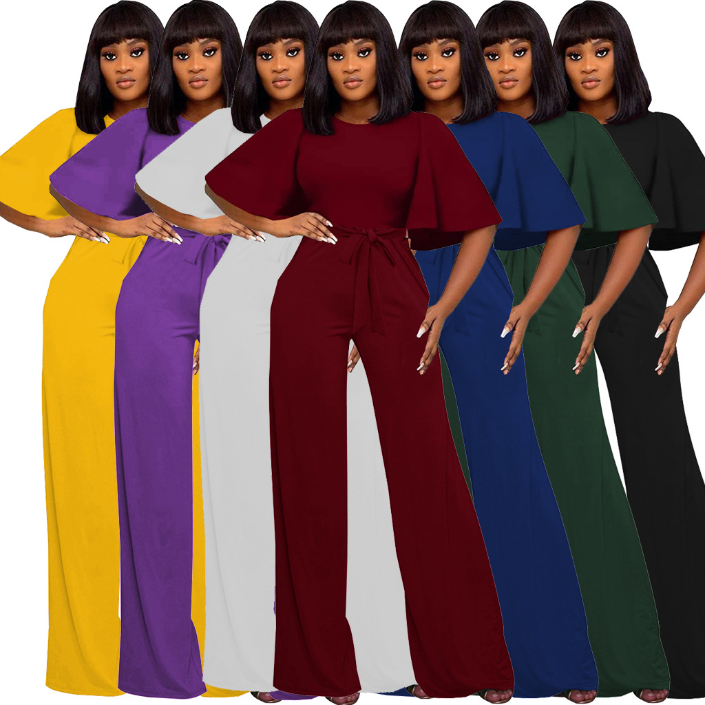 SMR8578_3 cross-border Amazon new European and American sexy fashion women's loose slim casual jumpsuit