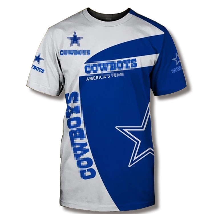 nfl series 3d digital printing large size T-shirt sports loose short sleeve round neck top men's fans