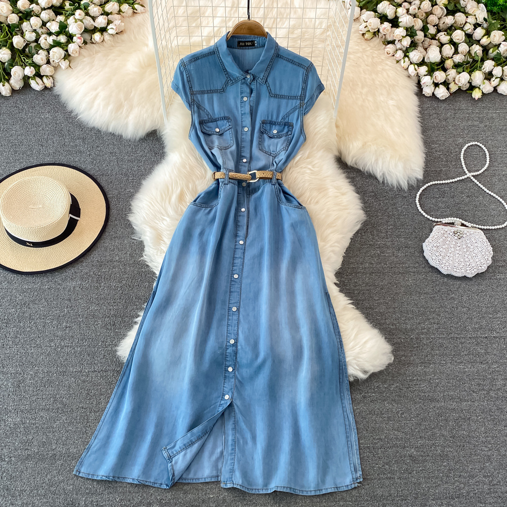 Fitted long skirt sleevless