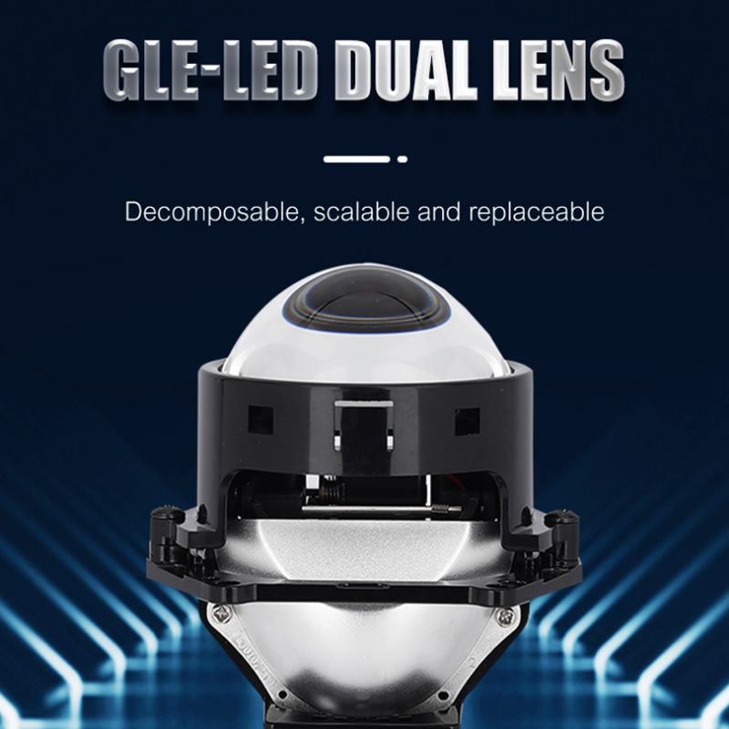 TS2 inteligente de 3 pulgadas LED doble lente de luz doble copa de lámpara de automóvil cerca y lejos modelo de automóvil universal 65W